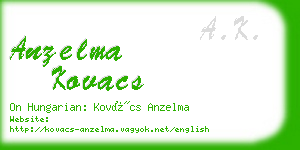 anzelma kovacs business card